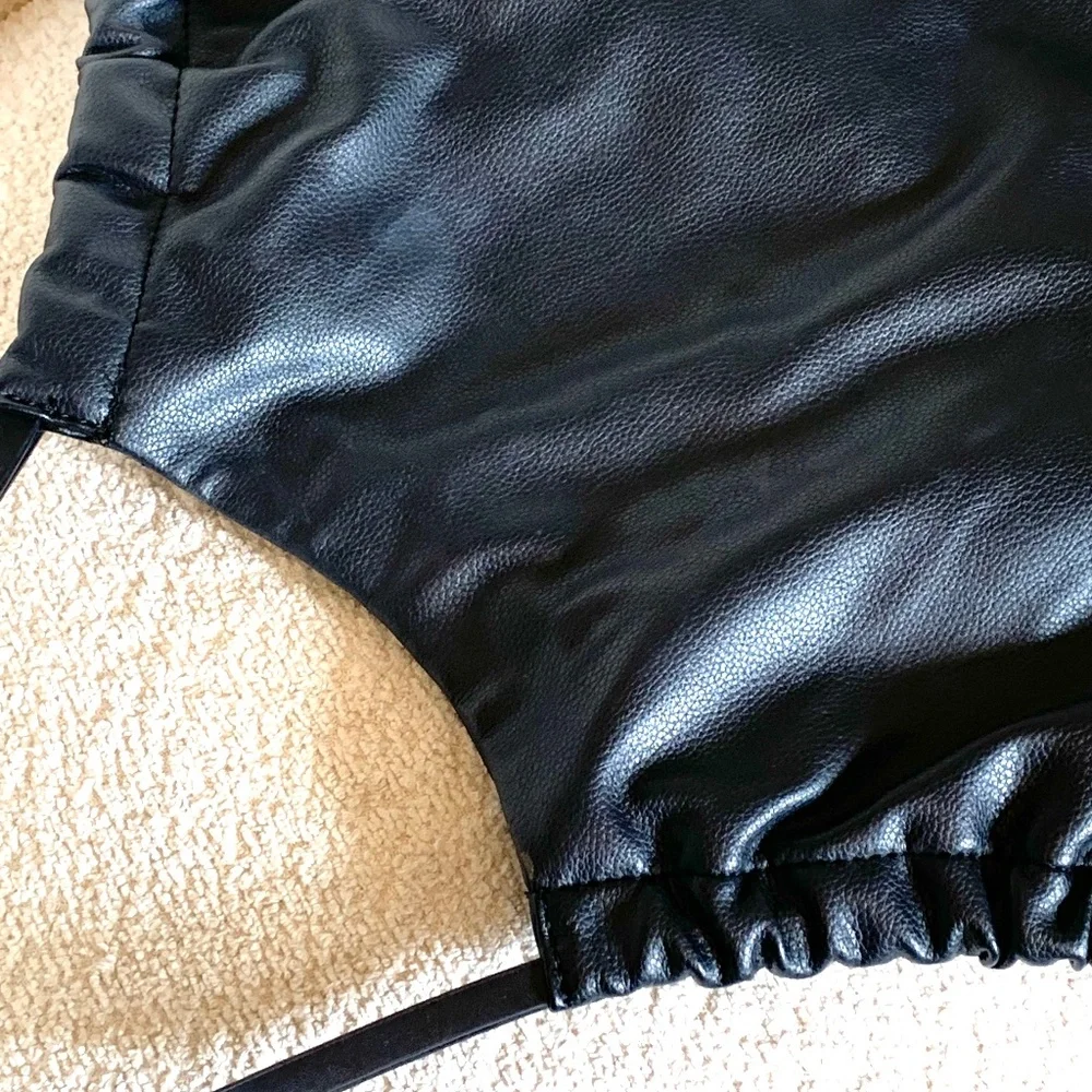 ZARA TRF Black Vegan Leather Hobo Shoulder Bag